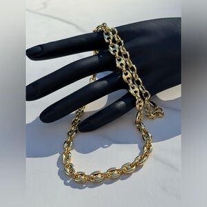 DEAN DAVIDSON Capri Mariner Chain Necklace 22K GF Gold Adjustable Length